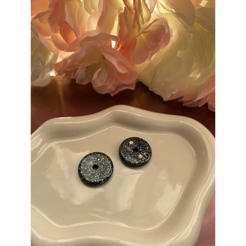 Pampilles bleu doré pailletée – Créa by Vanou