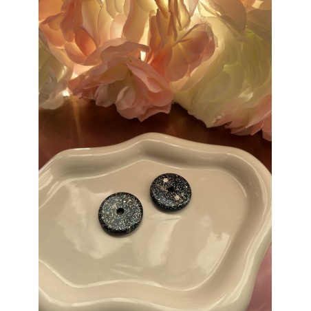 Pampilles bleu doré pailletée – Créa by Vanou