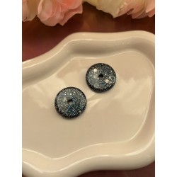 Pampilles bleu doré pailletée – Créa by Vanou