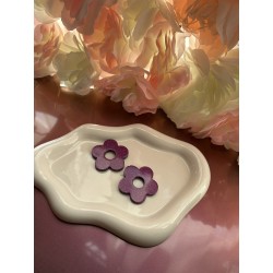 Pampilles fleurs violette pailletée – Créa by Vanou