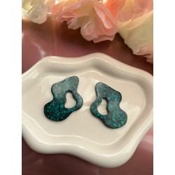 Pampilles bleu et verte pailletée 55mm – Créa by Vanou