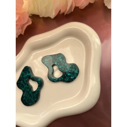 Pampilles bleu et verte pailletée 55mm – Créa by Vanou