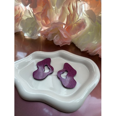 Pampilles violette pailletée 55 mm – Créa by Vanou