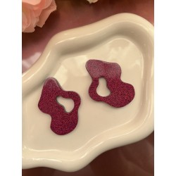 Pampilles violette pailletée 55 mm – Créa by Vanou