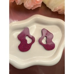 Pampilles violette pailletée 55 mm – Créa by Vanou