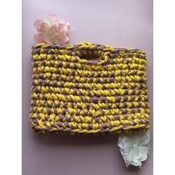 Sac Créalya taille M jaune et lila crochet fait main – Créa by Vanou