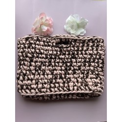 Sac Créalya taille L rose et marron pailleté doré – Créa by Vanou