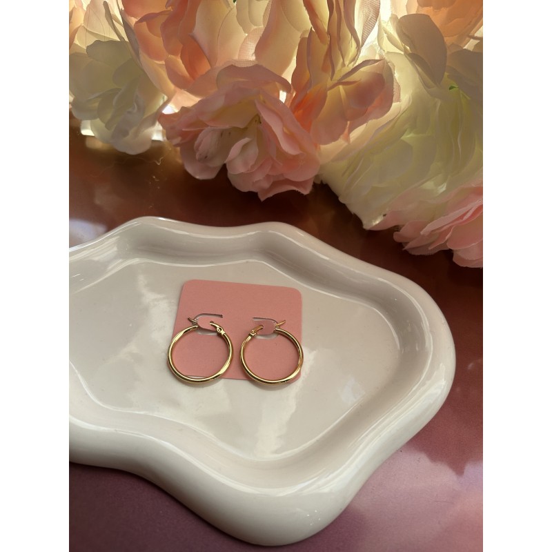 Créoles acier inoxydable teinte doré 25 mm – Créa by Vanou