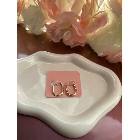 Créoles ovale acier inoxydable doré 20 mm – Créa by Vanou