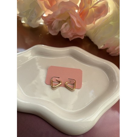 Créoles triangle acier inoxydable doré 15 mm – Créa by Vanou