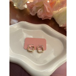 Créoles carré acier inoxydable teinte doré 15 mm – Créa by Vanou