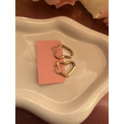 Créoles cœur acier inoxydable teinte doré 20 mm – Créa by Vanou