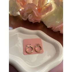 Créoles rondes motifs acier inoxydable teinte doré 15 mm – Créa by Vanou