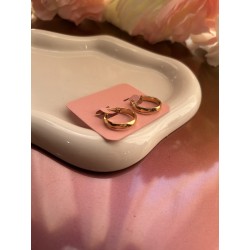 Créoles rondes motifs acier inoxydable teinte doré 15 mm – Créa by Vanou