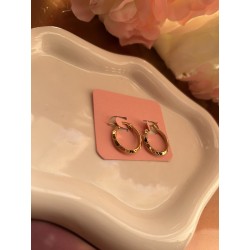 Créoles rondes à motifs acier inoxydable teinte doré 20 mm – Créa by Vanou