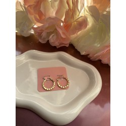 Créoles rondes à motifs acier inoxydable teinte doré 20 mm – Créa by Vanou