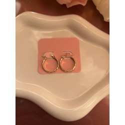 Créoles rondes à motifs acier inoxydable teinte doré 20 mm – Créa by Vanou