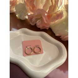 Créoles rondes à motifs acier inoxydable teinte doré 20 mm – Créa by Vanou