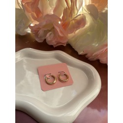 Créoles rondes acier inoxydable teinte doré 15 mm – Créa by Vanou