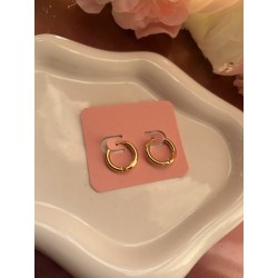 Créoles rondes acier inoxydable teinte doré 15 mm – Créa by Vanou