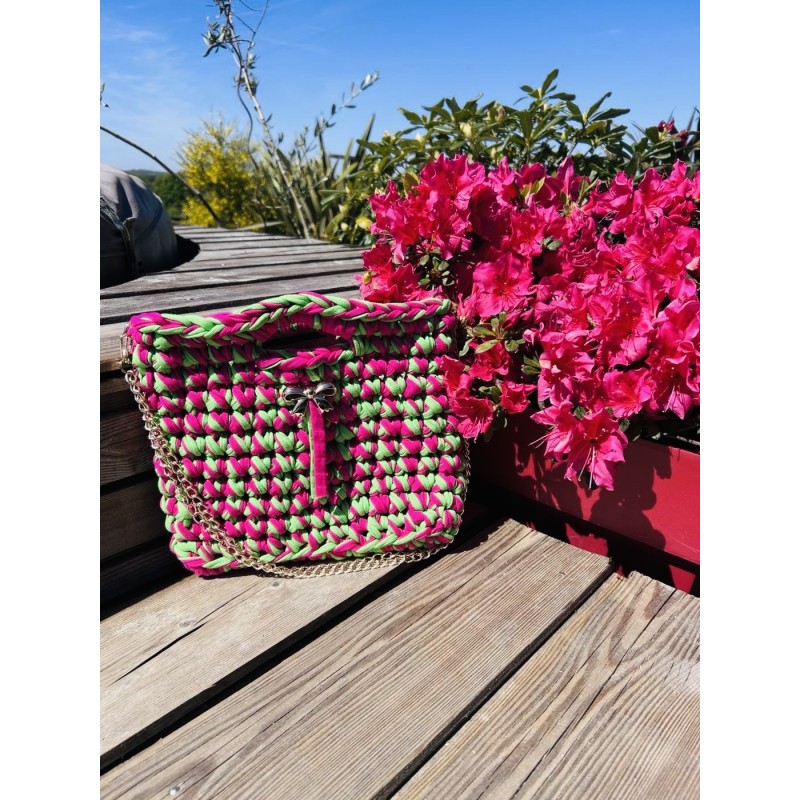 Sac Créalya S – Fuchsia & Vert Lime