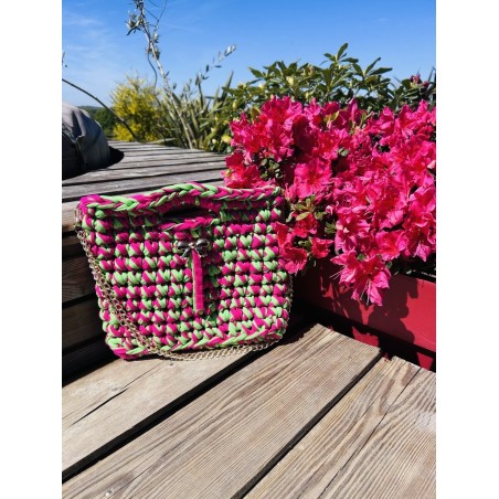 Sac Créalya S – Fuchsia & Vert Lime