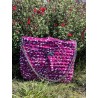 Sac Créalya M – Fuchsia rayé rose & blanc