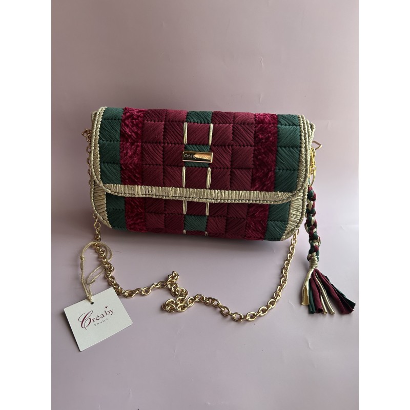 Sac Luxe Grenat crochet fait main – Créa by Vanou